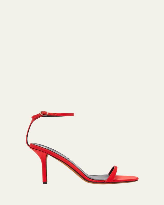 Slash Satin Ankle-Strap Sandals